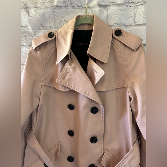 Coach Double-Breasted Trench Coat in Pale Pink With Dust Bag - Picture 9 of 13